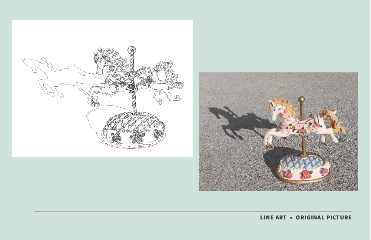 carousel horse line are and original picture